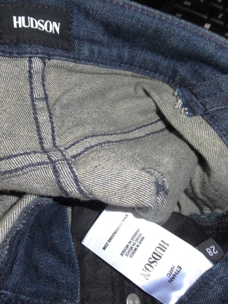 Nwot Hudson Ethan Biker Skinny Jeans Moto Stretch Hatch Dark Wash 28 (33.5"L) — image 4 of 6